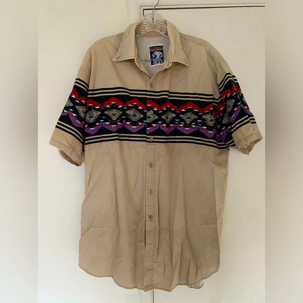 Vintage Cotton Short Sleeve Southwest Bar Shirt
